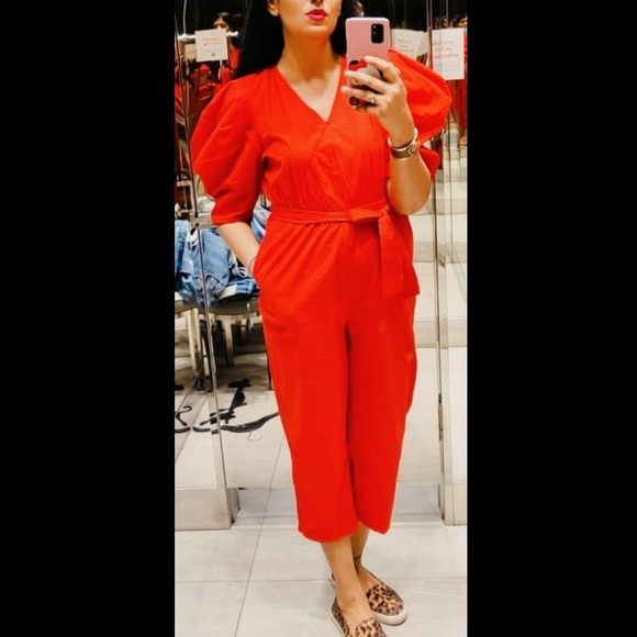 Sassafras Pants - Sassfrass Red Tapered Leg Jumpsuit - New